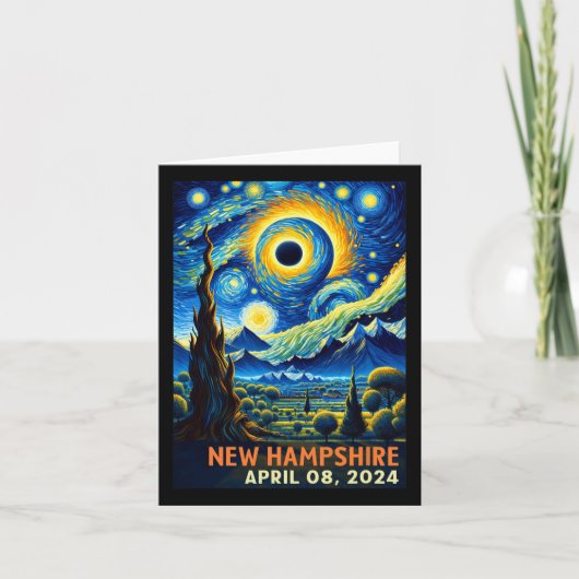 Carte Total Solaire Eclipse 2024 New Hampshire Starry Ni (Devant)