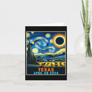 Carte Total Solaire Eclipse 2024 Texas Vintage Starry Ni
