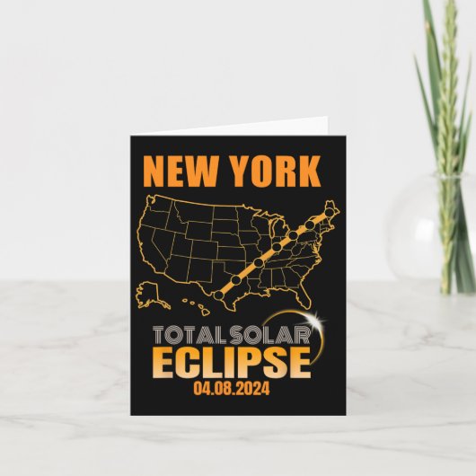 Carte Total Solaire Éclipse New York (Devant)