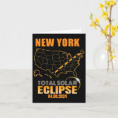 Carte Total Solaire Éclipse New York (Fleur jaune)