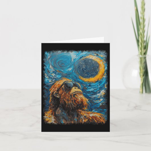 Carte Total Solaire Eclipse Van Gogh Starry Art de nuit (Devant)
