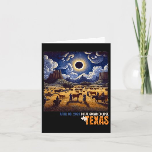 Carte Total Solar Eclipse Texas Farm Totalité 8 avril (Devant)
