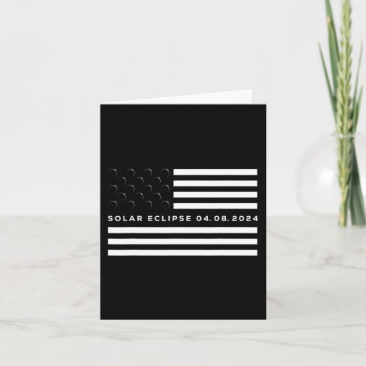 Carte Total Solar Eclipse US American Flag 04.08.2024 À (Devant)