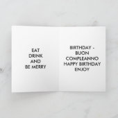 CARTE "TOTALEMENT ITALIEN SOUHAITE D'ANNIVERSAIRE" (Intérieur)