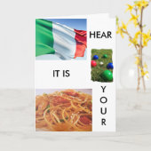 CARTE "TOTALEMENT ITALIEN SOUHAITE D'ANNIVERSAIRE" (Fleur jaune)