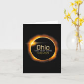 Carte Totalité Ohio Total Éclipse Solaire 8 avril 2024 (Fleur jaune)
