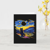 Carte Totalité Solaire Eclipse 2024 Starry Night Van Gog (Fleur jaune)