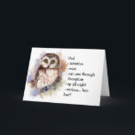 Carte Totem de hibou, anniversaire drôle de guide animal<br><div class="desc">La carte inspirée et chant religieux mais drôle de totem de hibou,  de guide animal est une carte d'anniversaire parfaite pour votre personne préférée de hibou dans votre vie qui montre toutes ces caractéristiques.</div>