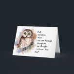 Carte Totem de hibou, anniversaire drôle de guide animal<br><div class="desc">La carte inspirée et chant religieux mais drôle de totem de hibou,  de guide animal est une carte d'anniversaire parfaite pour votre personne préférée de hibou dans votre vie qui montre toutes ces caractéristiques.</div>