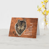 Carte Totem de loup, symbole inspiré de guide animal (Fleur jaune)