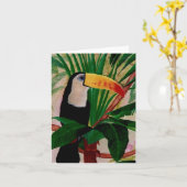 Carte Toucan Bird Exotic Jungle Art Note Card (Fleur jaune)