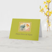 Carte Toucan de Cinco de Mayo sur fond vert (Fleur jaune)