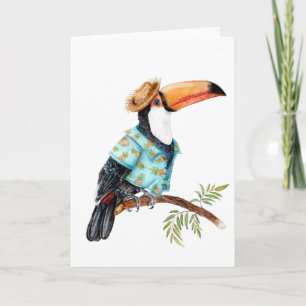 Carte Toucan en chemise hawaïenne