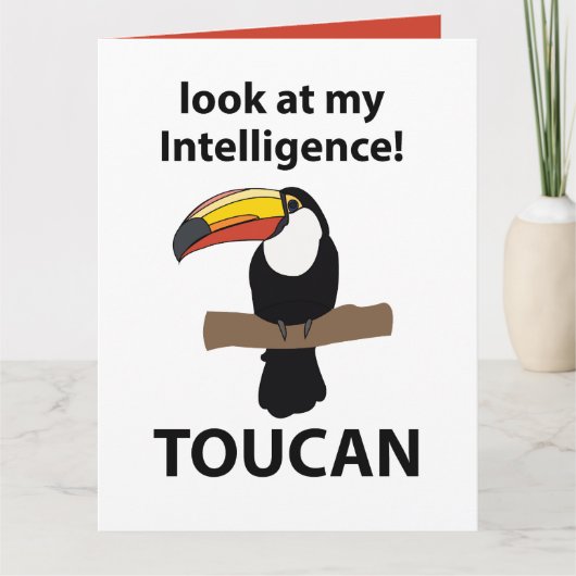 Carte Toucan Oiseau Mignon Drôle (Devant)