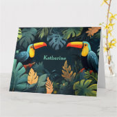 Carte Toucan Paradise : Conception personnalisable (Fleur jaune)