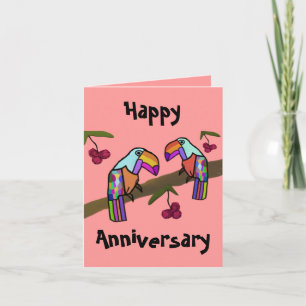 Carte Toucans Joyeux Anniversaire