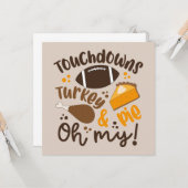 Carte Touchdowns dinde et tarte | Oh mon dieu (Devant/Arrière en situation)