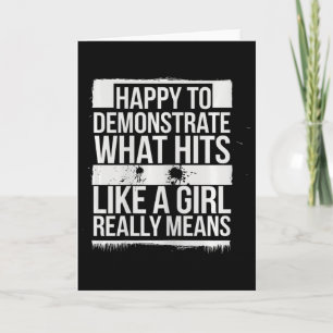 Carte Touche Comme Une Fille Karate Power Message