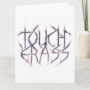 Carte Toucher Métal Épines Herbe Cyber Grunge Y2K.