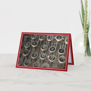 Carte Touches de machine à écrire "Je t'aime"