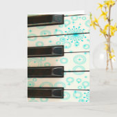 Carte Touches de piano avec cercle Aqua (Fleur jaune)