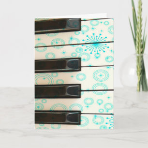 Carte Touches de piano avec cercle Aqua