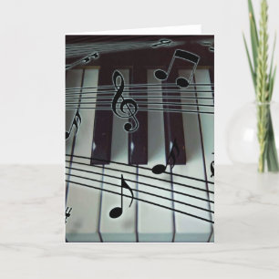 Carte Touches de piano et notes musicales