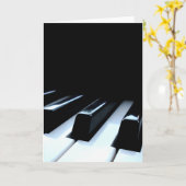 Carte Touches de piano noir et blanc (Fleur jaune)
