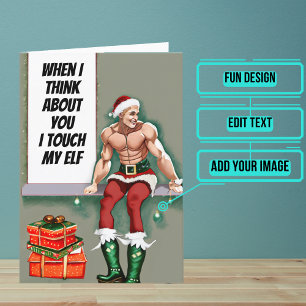 Carte Touchez Mon Elfe Fêtes de Noël amusantes