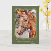 Carte Touchez votre perte d'âme de cheval Sympathie (Fleur jaune)