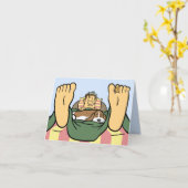 Carte Touching Basset Conforter un dessin animé d'un ami (Fleur jaune)