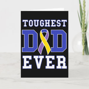 Carte Toughest Dad Ever - Ruban de sensibilisation au ca
