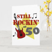 Carte Toujours en train de Rock à 50 ans (Fleur jaune)