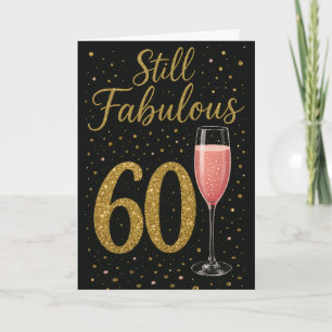 Carte Toujours fabuleuse à 60 ans, Glamour avec du rose 
