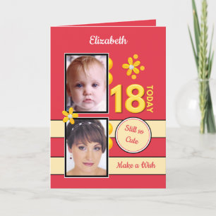 Carte Toujours si jolies photos rouge 18e anniversaire