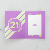 Carte Toujours si mignonnes photos violet 21e anniversai (Intérieur)