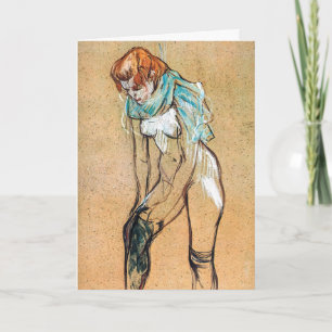 Carte Toulouse-Lautrec - Femme qui tire son bas