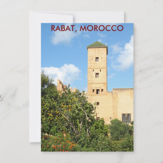 Carte Tour à Rabat, Maroc (Devant)