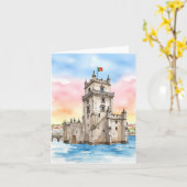 Carte Tour Belem Lisbonne Portugal (Fleur jaune)