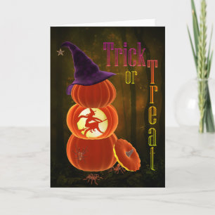 Carte Tour de citrouilles Halloween Trick or Treat