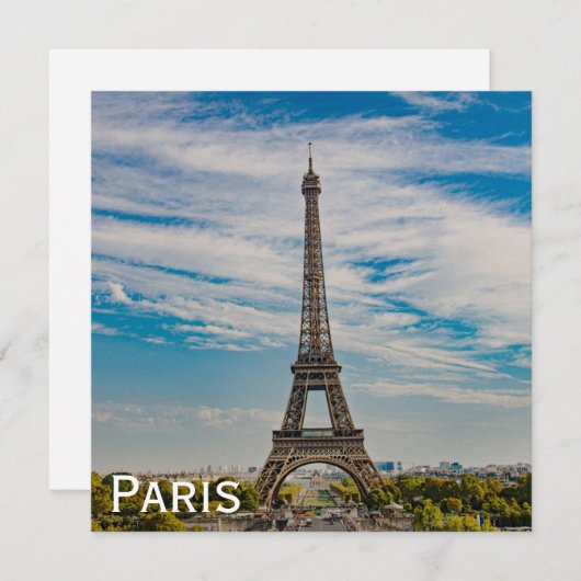 Carte Tour Eiffel à Paris (Devant / Derrière)