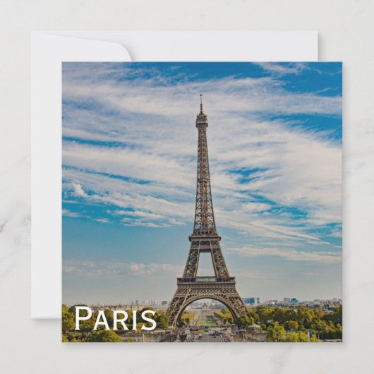 Carte Tour Eiffel à Paris (Devant)