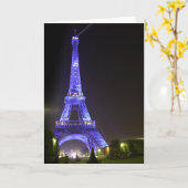 Carte Tour Eiffel, bleu 01 (Fleur jaune)