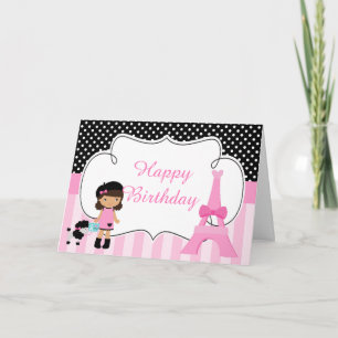 Carte Tour Eiffel Fille Africaine Américaine