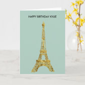 Carte Tour Eiffel Glam Or (Fleur jaune)