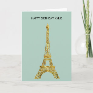 Carte Tour Eiffel Glam Or