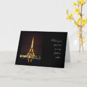 Carte Tour Eiffel la nuit - couleur (Fleur jaune)
