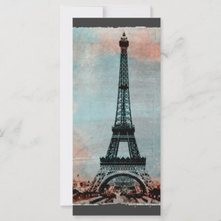 Carte Tour Eiffel lever du soleil Vintage