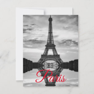 Carte Tour Eiffel Noir Blanc Paris Voyage en Europe