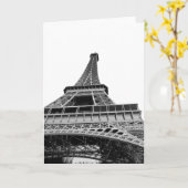 Carte Tour Eiffel noir et blanc (Fleur jaune)